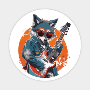 Wolf Play Guitar Magnet